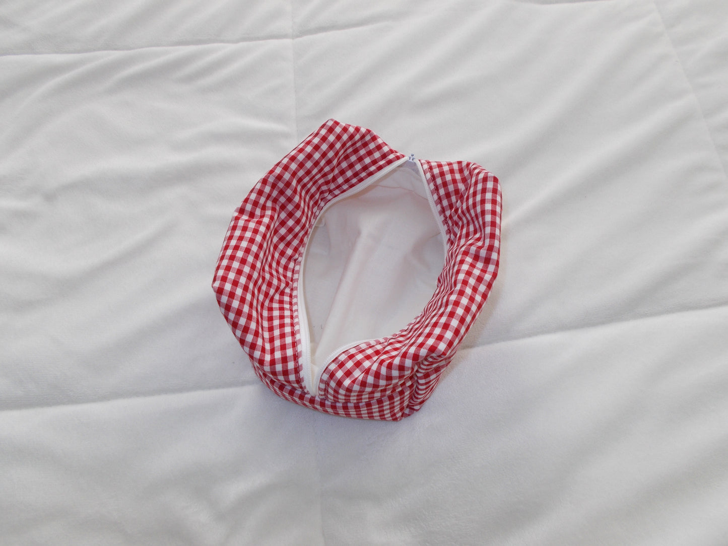 Red Gingham Cube Pouch