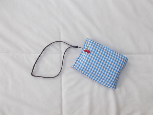 Cherry Blue Gingham Digital Camera Case