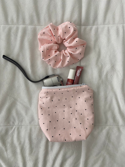 pink polka on the go pouch