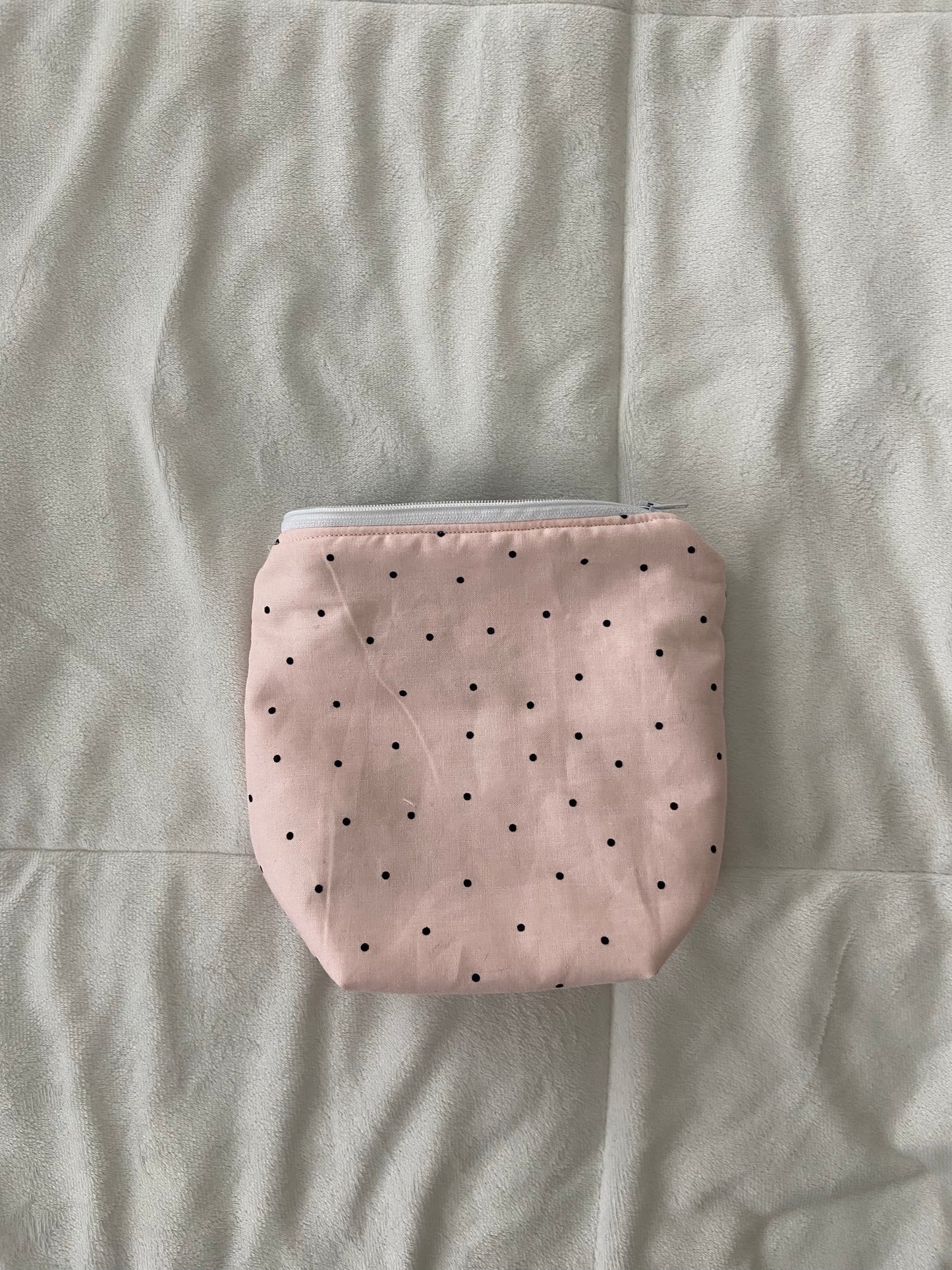 pink polka travel pouch