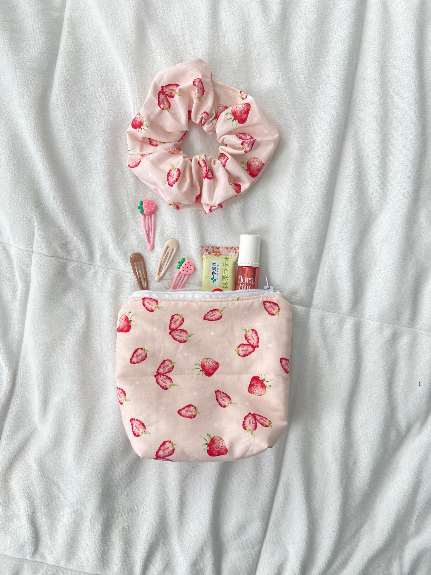 strawberry travel pouch
