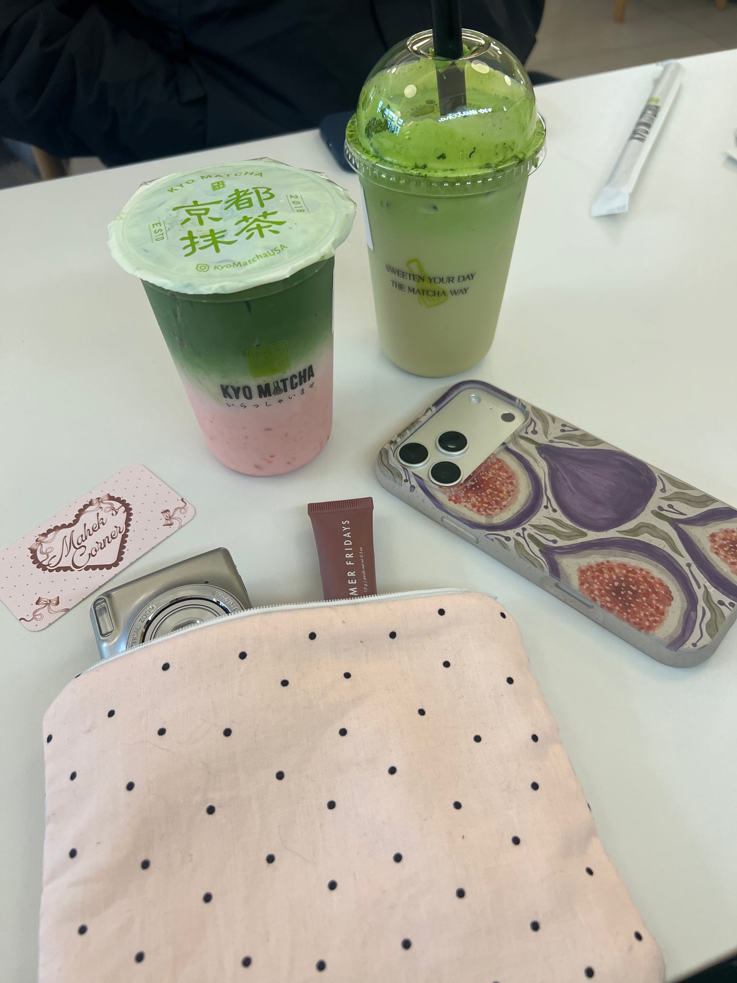 pink polka essentials pouch