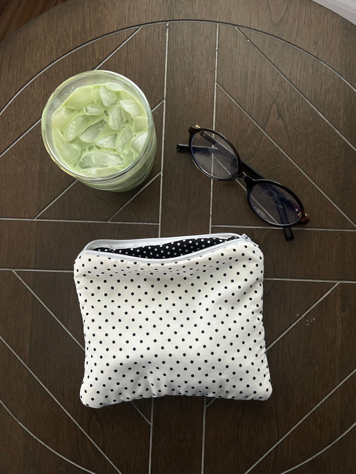 polka dot essentials pouch