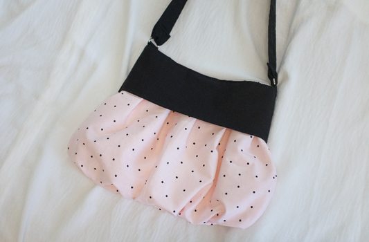skirt purse in polka dottie