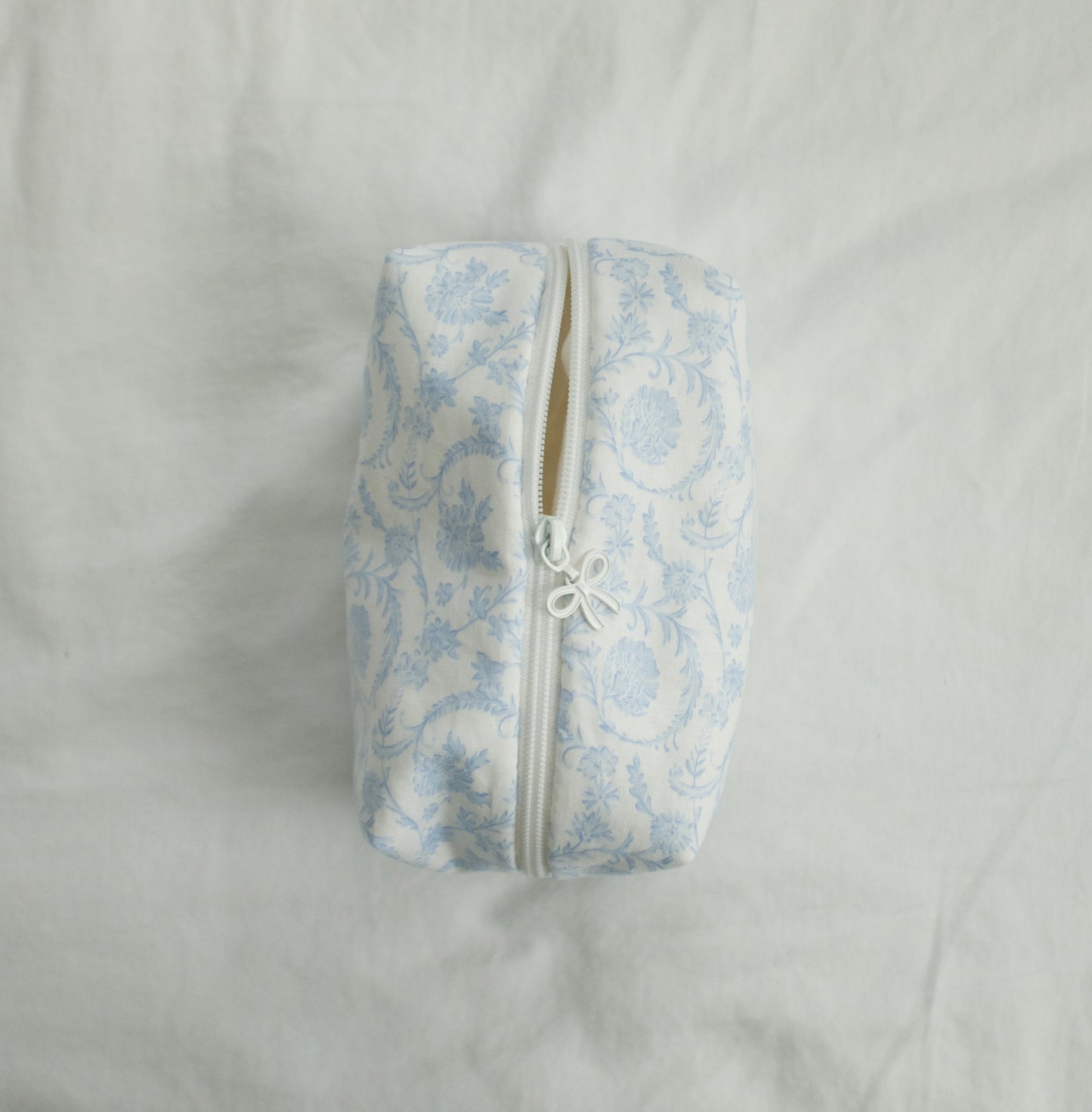 blue forget-me-not makeup pouch