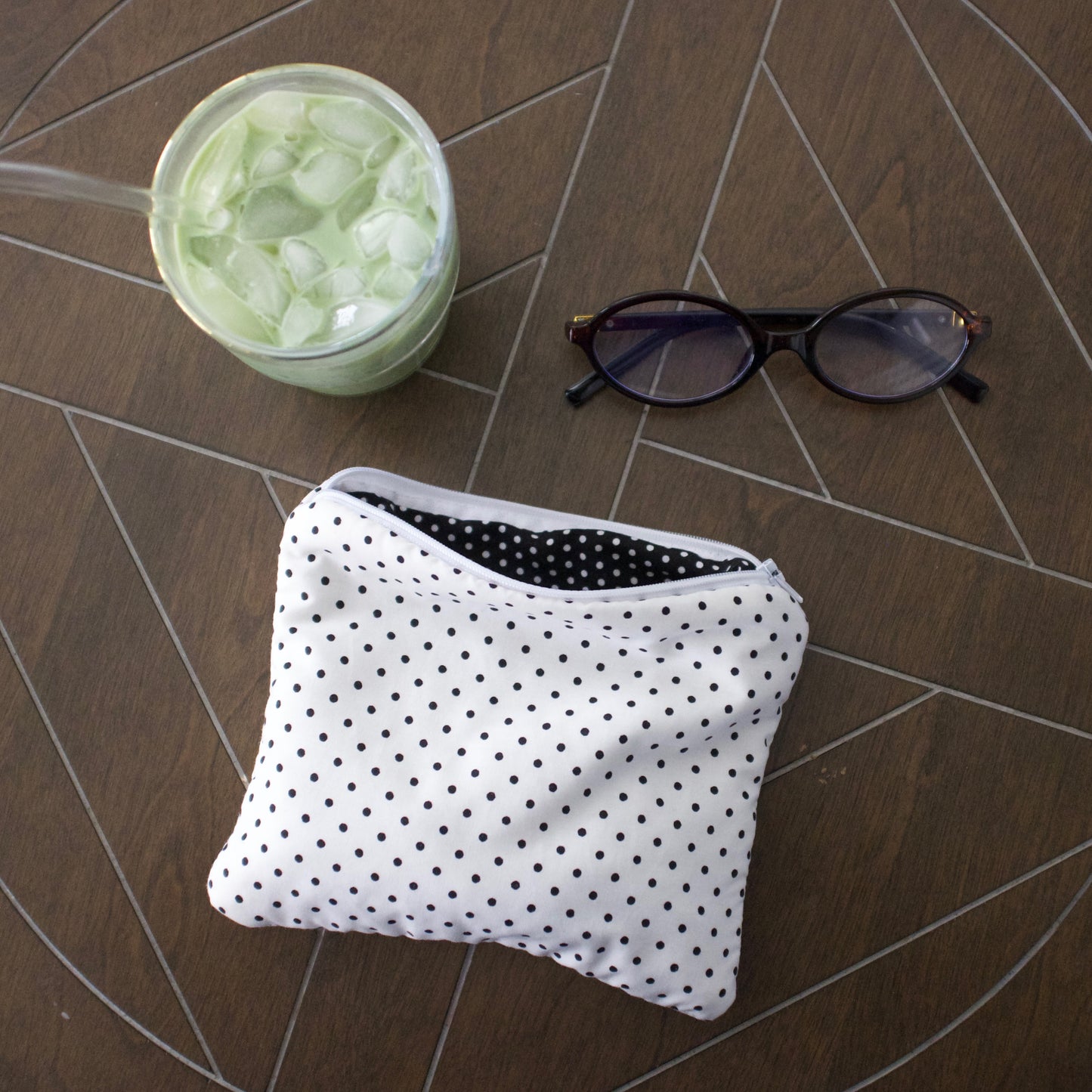 polka dot essentials pouch