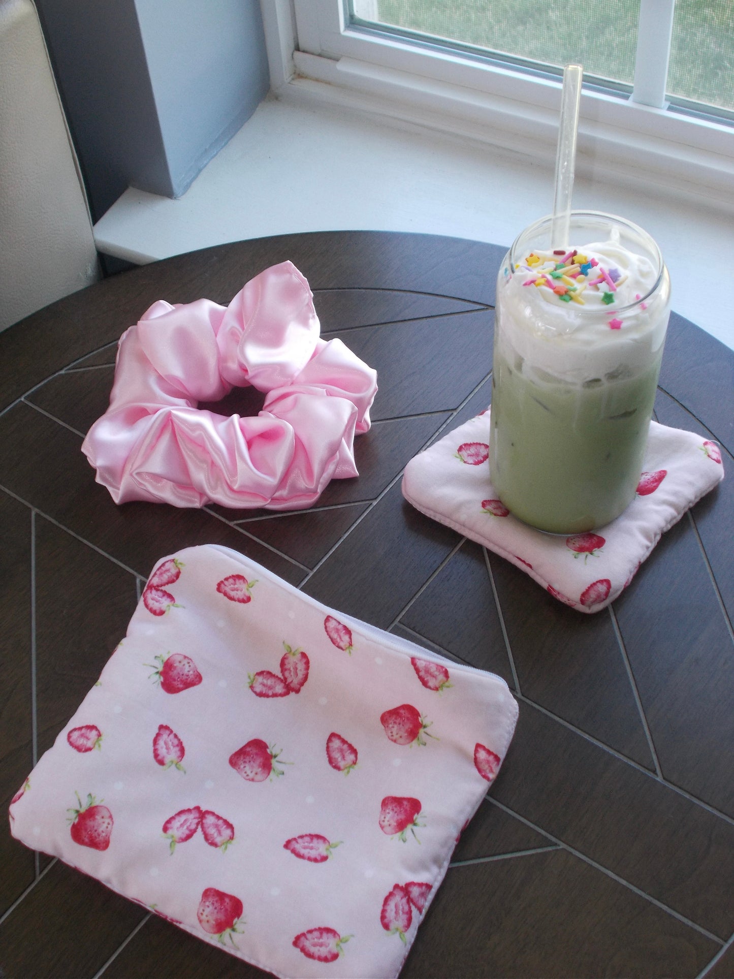 strawberry essentials pouch