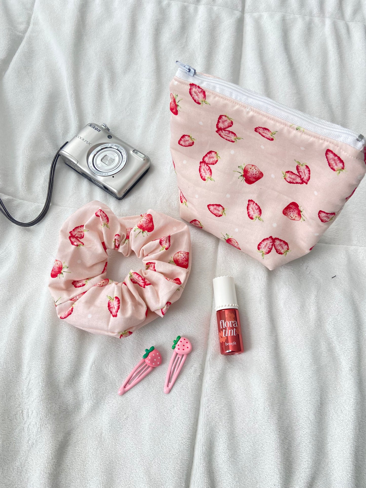 strawberry travel pouch