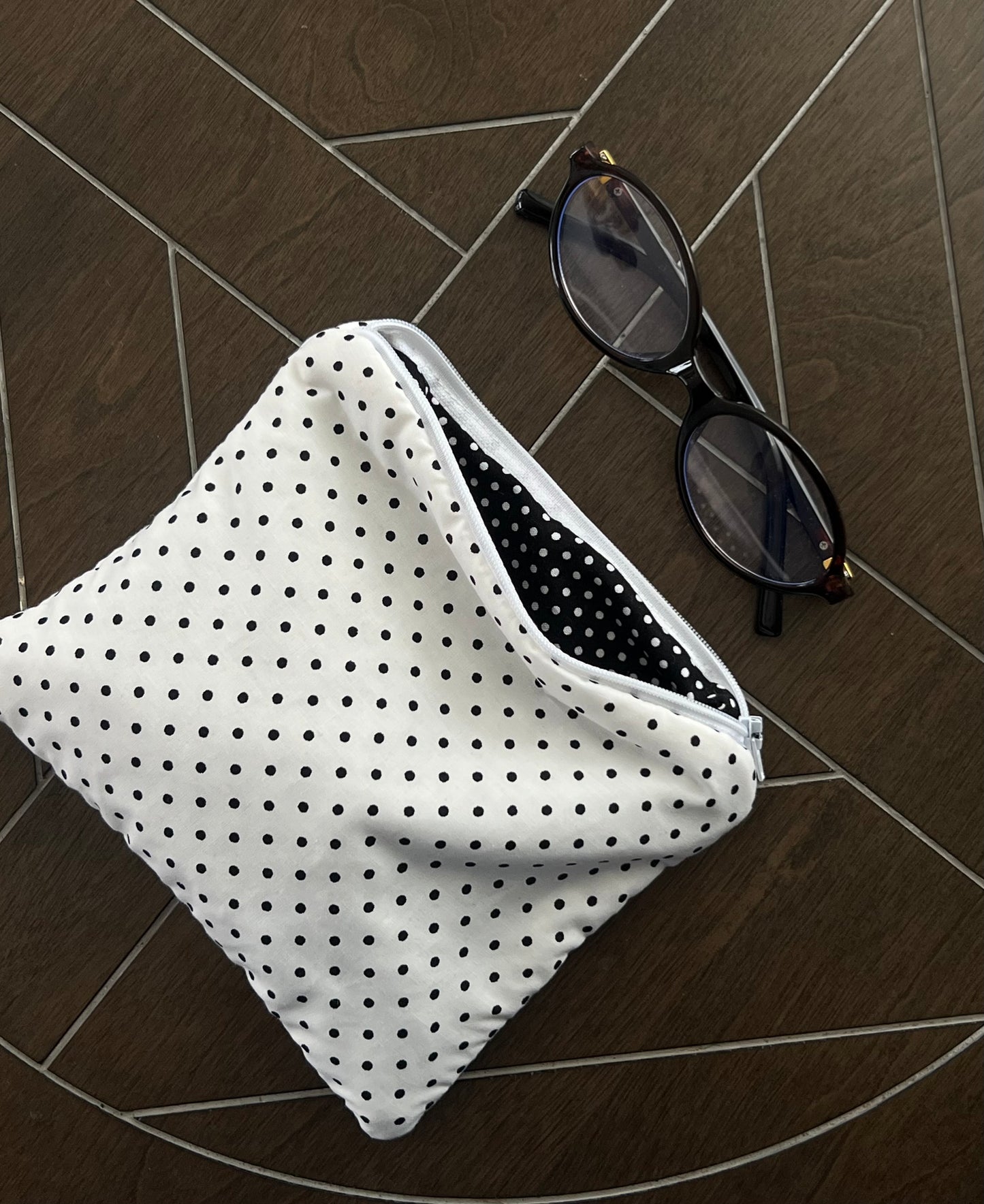 polka dot essentials pouch