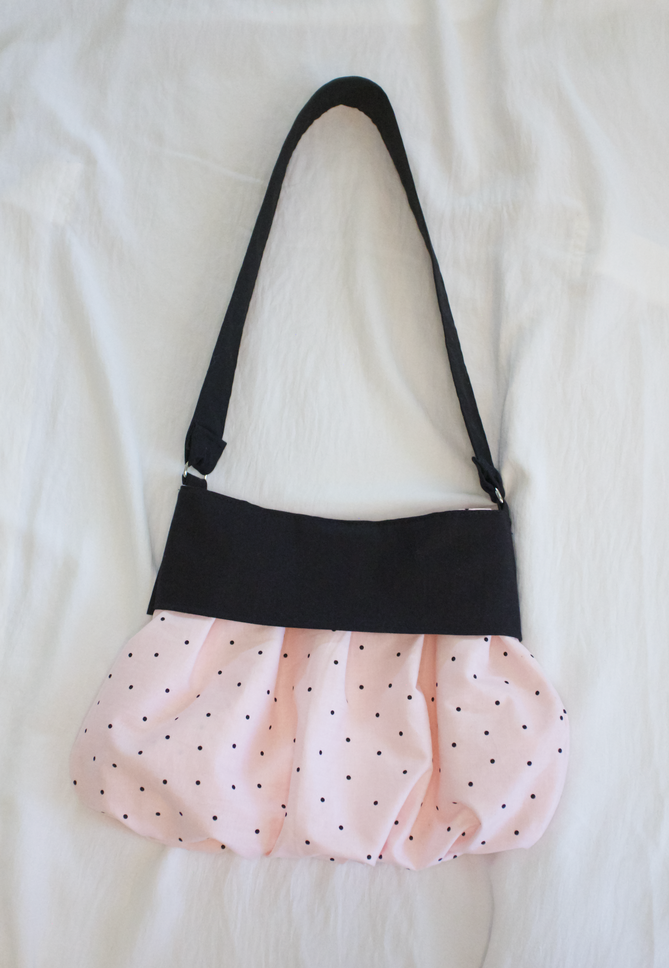 skirt purse in polka dottie